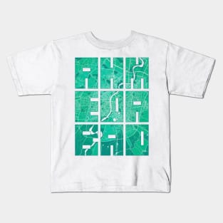 Ahmedabad, India City Map Typography - Watercolor Kids T-Shirt